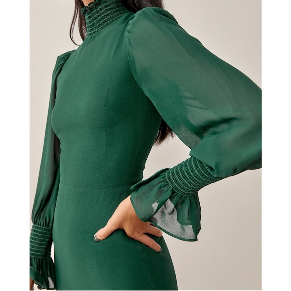 Reformation Archie green dress - Picture 3 of 8